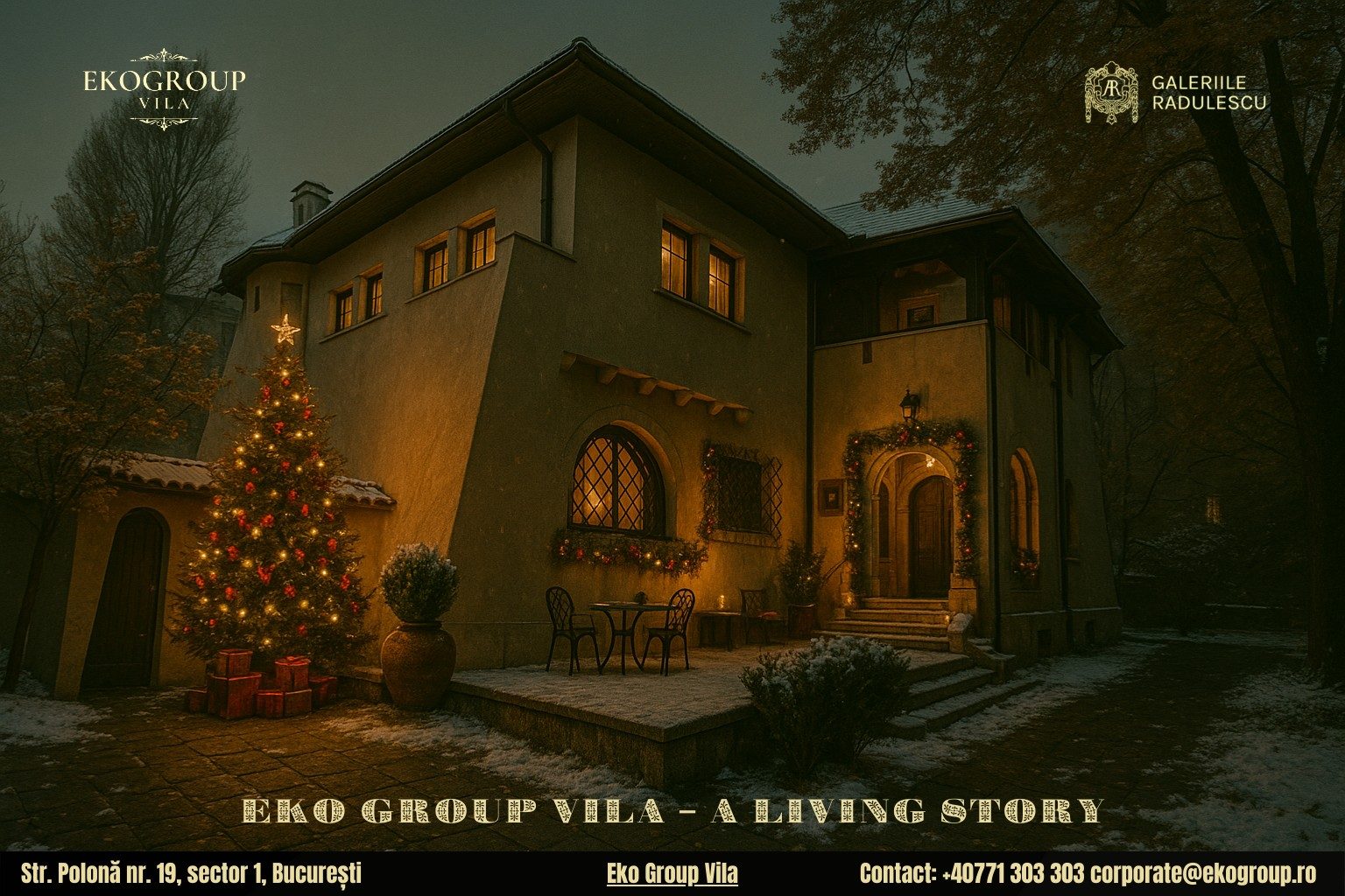 Poveste de Crăciun: Magia și Eleganța Crăciunului Anilor ’30 la Fosta Casă Tătărăscu, Azi Eko Group Vila